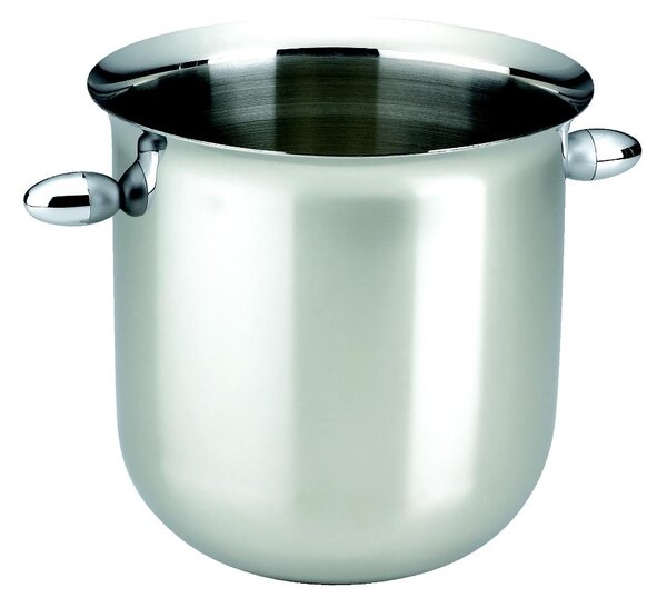 Medium Ice Bucket �15.5xh15 cm JOINT in 18.10 Polished Stainless Steel with Die-Cast Metal Handle in Polished and Sandblasted Finish