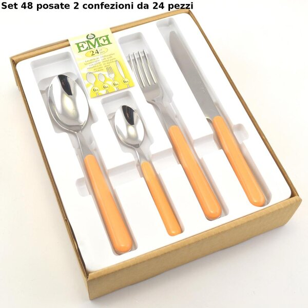 Apricot-Coloured 48 Pieces Cutlery Set BRIO ALBICOCCA 15 EME