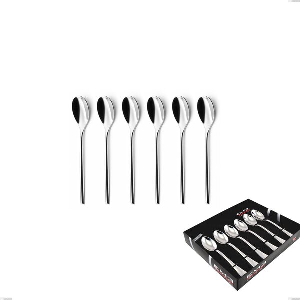 Set of 6 Vanity Coffee Spoons in Showcase Packaging, Stainless Steel 18/10 (AISI304), Forged, Thickness Forged