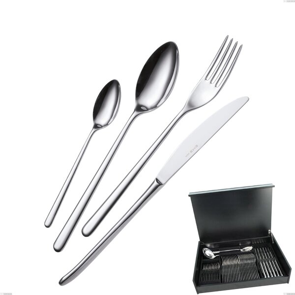 51-Piece Venice Cutlery Set in Wooden Case, Stainless Steel 18/10 (AISI304), 4.00 mm Thickness