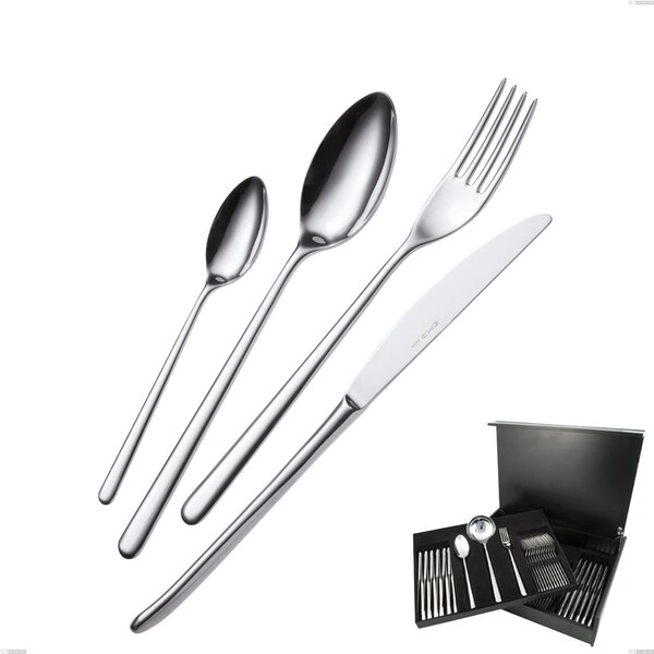 VENICE 75-piece polished stainless steel cutlery set 18/10 AISI304 4.0 mm thickness in Wooden Case