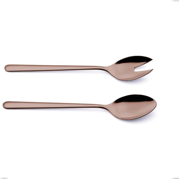 Venice Copper Bronze Salad Cutlery, Stainless Steel 18-10 with Bronze PVD Treatment, 4 mm Thickness, 260 mm Length