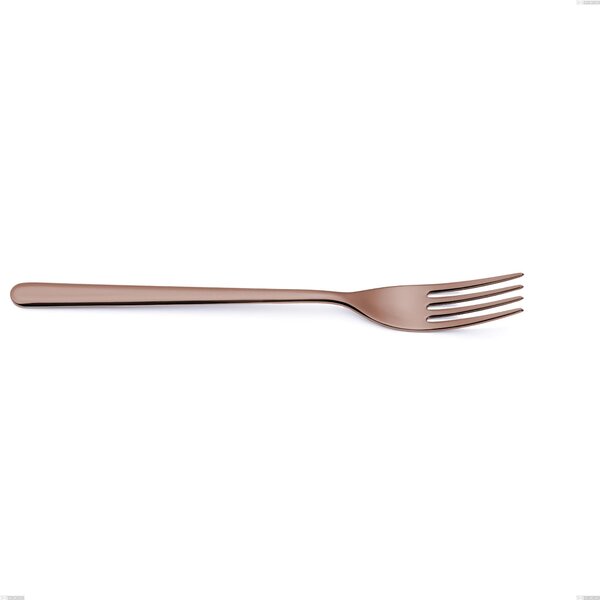 Venice Copper Bronze Serving Fork, Stainless Steel 18-10 with Bronze PVD Treatment, 4 mm Thickness, 262 mm Length