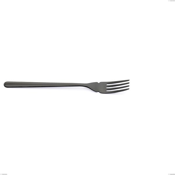 Venice Gun Metal Fish Fork, Stainless Steel 18-10 Gunmetal PVD Treatment, 4 mm Thickness, 200 mm Length