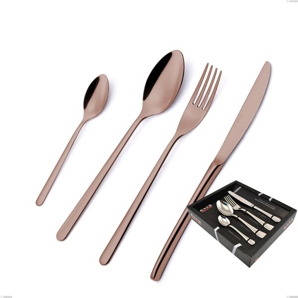 VENICE COPPER BRONZE Cutlery Set 24 Pieces Stainless Steel 18/10 AISI304 Thickness 4.0 mm in Package
