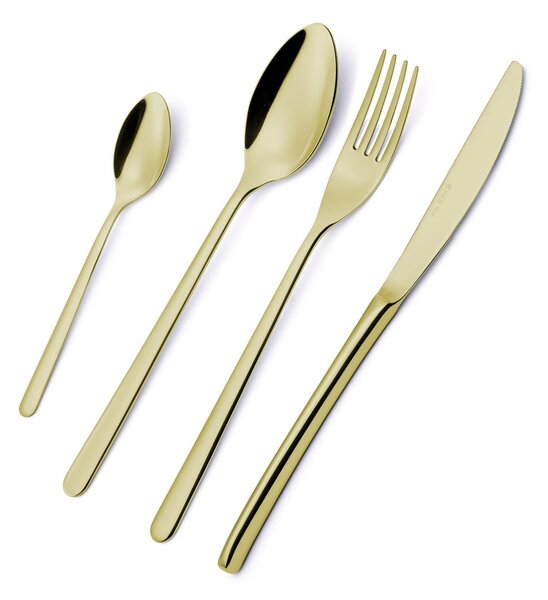 VENICE TIN GOLD 75-piece cutlery set stainless steel 18/10 AISI304 thickness 4.0 mm EME in wooden case