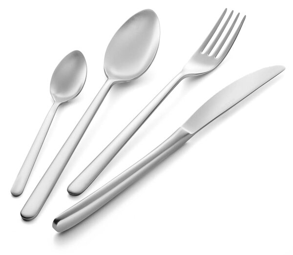 VENICE Sandblasted Cutlery Set 24 Pieces Matte Stainless Steel 18/10 AISI304 Thickness 4.0 mm in Panoramic Packaging