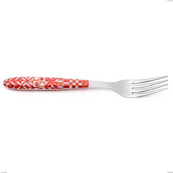 Vero Circle table fork, 18.0 stainless steel nickel free, PBT handle with sublimated polished steel, length 19 mm