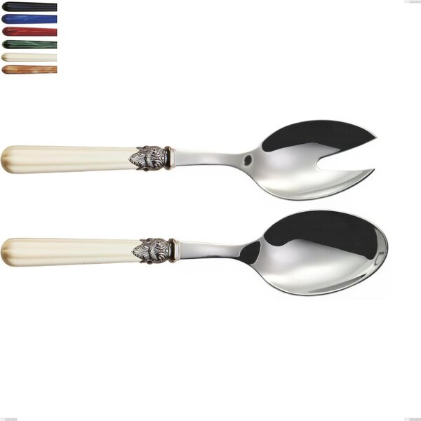 Versailles Salad Serving Set, 18/10 AISI 304 Polished Stainless Steel with Acrylic Handle, Length 233 mm