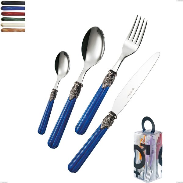 You&Me 24 Pieces Cutlery Set Versailles, Polished 18/10 AISI 304 Stainless Steel with Acrylic Handle