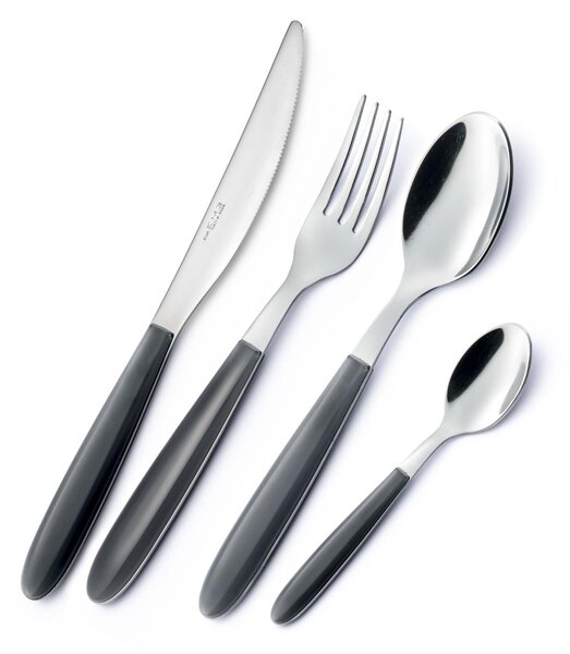 You&Me 24 Pieces Cutlery Set Vero, 18/0 AISI 430 Nickel-Free Stainless Steel with ABS Acrylic Handles