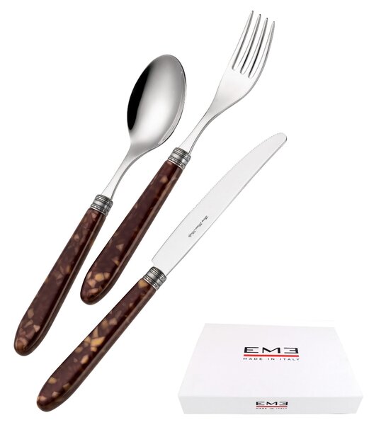 VENDOME TARTARUGA 24 Piece Colourful Cutlery Set in 18/10 Stainless Steel (AISI304) with Panoramic Packaging