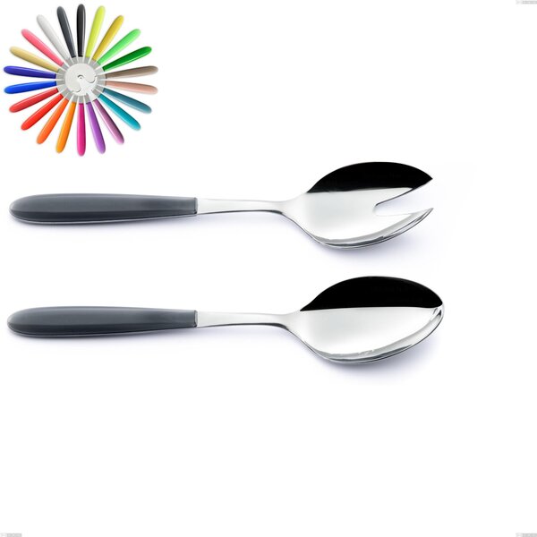 True Salad Cutlery Set, 18/0 AISI 430 Stainless Steel Nickel Free with ABS Acrylic Handles, Vero