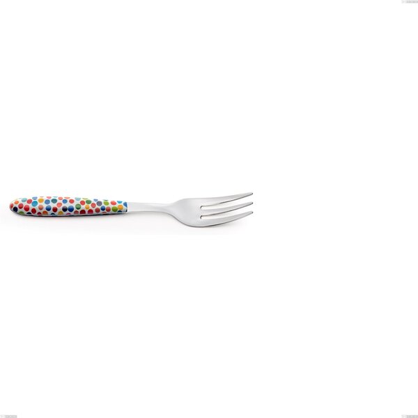 Dessert Fork Vero Coriandoli, 18.0 Nickel Free Steel, Sublimated PBT Handle Polished Steel, Length 150.00 mm