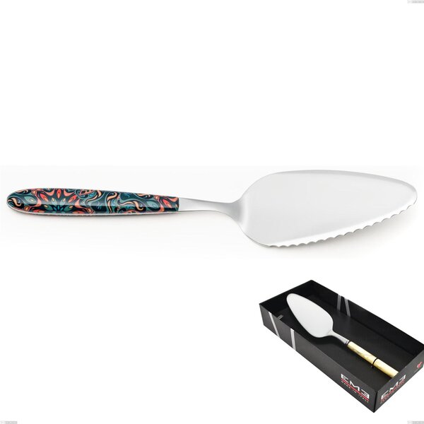 Vero Damascus Cake Spatula in Display Box, 18.0 Nickel-Free Steel, PBT Handle with Sublimated Polished Steel