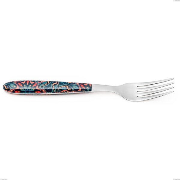 True Damascus Table Fork, 18.0 Nickel-Free Steel, Sublimated PBT Handle with Polished Steel, Length 190 mm Name: Vero Damasco