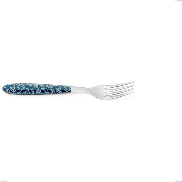 Vero Flowers table fork, 18.0 nickel-free steel, PBT handle with sublimated polished steel, length 205 mm