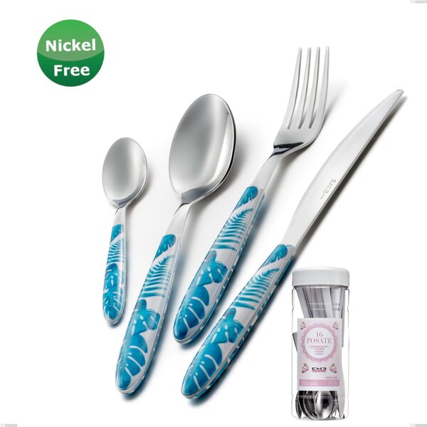 French Jar Packaging Vero Jungle Turch ese 32, 16 Piece Cutlery Set, Stainless Steel 18/0, Thickness 2.50 mm