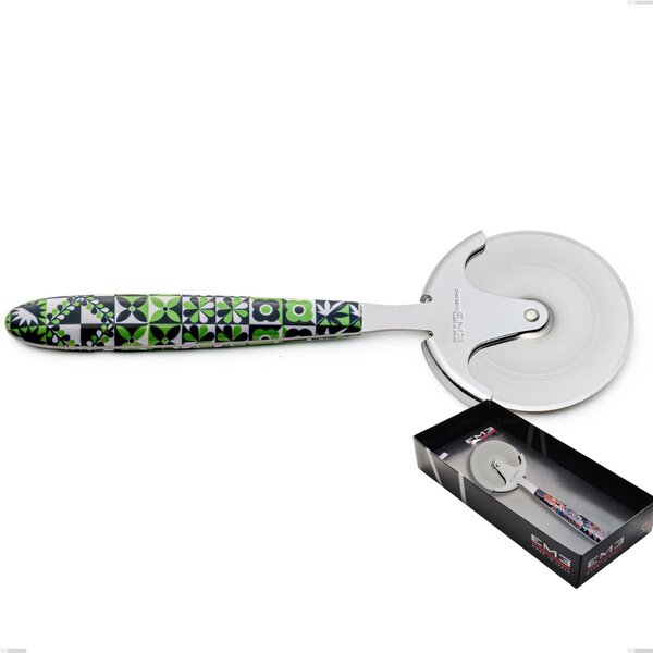 Showcase Packaging Vero Icon Pizza Cutter Wheel, 18.0 Nickel-Free Steel, PBT Handle with Polished Steel Sublimation Vero Icon
