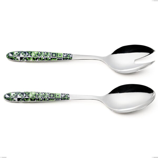 Salad Cutlery Set Vero Icon, 18.0 Nickel Free Stainless Steel, PBT Sublimated Handle with Polished Finish, Length 250 mm