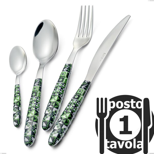 Vero Icon 1 Place Setting Cutlery Pack, 18.0 Nickel-Free Steel, PBT Handle with Sublimated Polished Steel