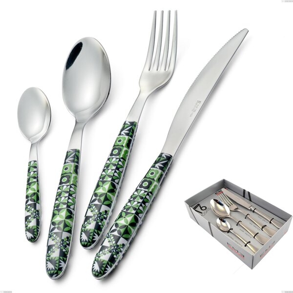 16-Piece Vero Icon Cutlery Set in Display Case, 18.0 Nickel-Free Stainless Steel, PBT Handle with Polished Steel Sublimation