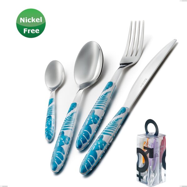 Vero Jungle Turch ese 32 Cutlery Set 24 Pieces, Stainless Steel 18/0, Thickness 2.50 mm