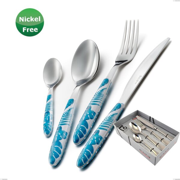 Vero Jungle Turch ese 32 16-piece cutlery set in display case for 4 table settings, Stainless Steel 18/0, thickness 2.50 mm