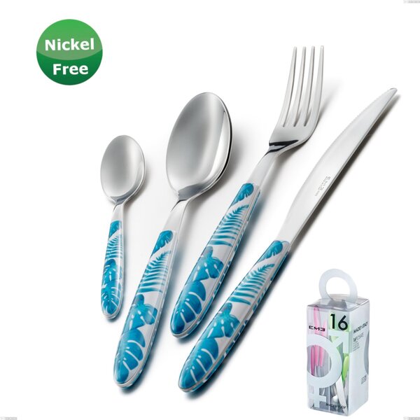 You&Me 16-Piece Cutlery Set Vero Jungle Turch ese 32, Stainless Steel 18/0, Thickness 2.50 mm
