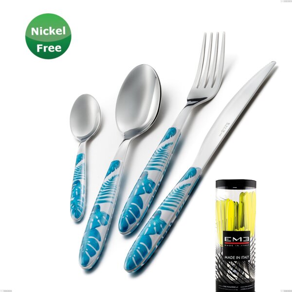 Cylinder Pack 24 Pieces Cutlery Set Vero Jungle Turch ese 32, Stainless Steel 18/0, Thickness 2.50 mm
