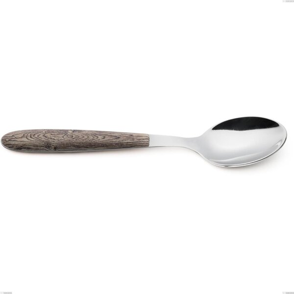 Real Larch Table Spoon, 18.0 Nickel-Free Steel, PBT Handle with Sublimated Polished Steel, Length 190 mm Name: Vero Larice