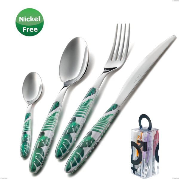 You&Me 24 Pieces Cutlery Set Vero Jungle Green 36, Stainless Steel 18/0, Thickness 2.5