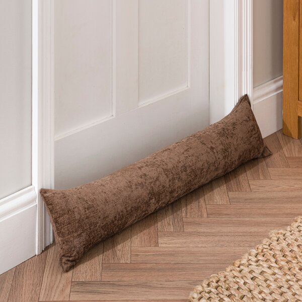 Chenille Draught Excluder Chocolate (Brown)