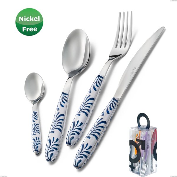 You&Me 24 Pieces Cutlery Set Vero Mediterraneo Bianco 19, Stainless Steel 18/0, Thickness 2.50 mm