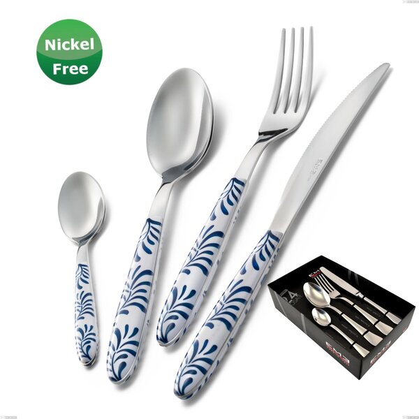 Vero Mediterraneo Bianco 19 24 piece cutlery set in showcase packaging, 18/0 Stainless Steel, 2.50 mm thickness