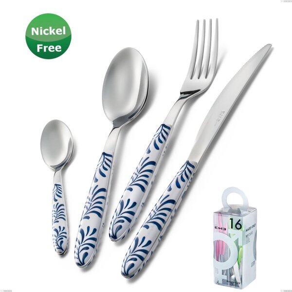 You&Me 16 Pieces Vero Mediterraneo Bianco 19 Cutlery Set, Stainless Steel 18/0, thickness 2.50 mm