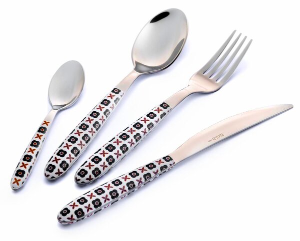 Vero Eme 24 Piece Cutlery Set in Showcase Box Vero Manhattan, Stainless Steel 18/C (AISI430), Dishwasher Safe Nylon Handle