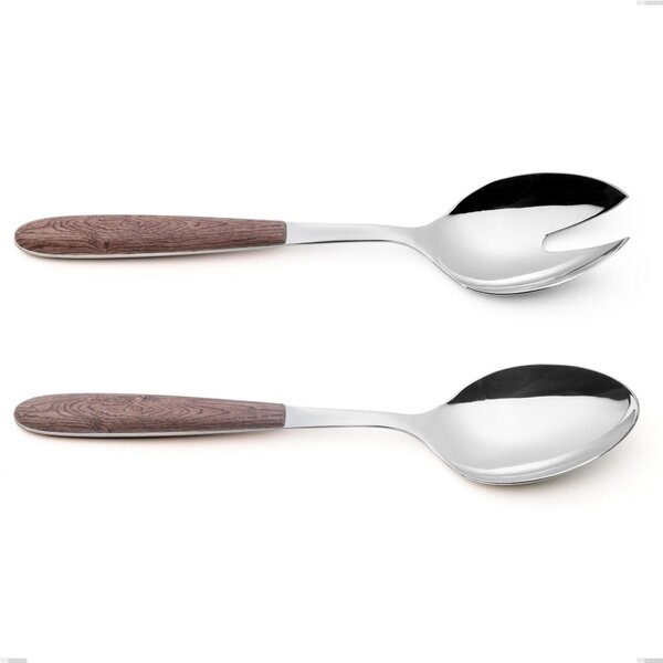 True Walnut Salad Cutlery Set, 18.0 Nickel Free Stainless Steel, PBT Handle with Sublimated Polished Steel, Length 250 mm Name: True Walnut