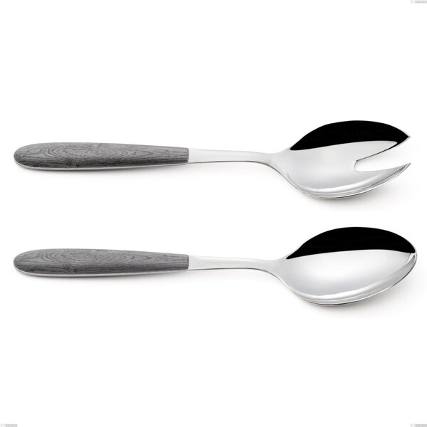 True Elm Grey Salad Cutlery Pair, 18.0 Nickel Free Steel, PBT Handle with Sublimated Polished Steel, Length 250 mm Name: True Elm Grey