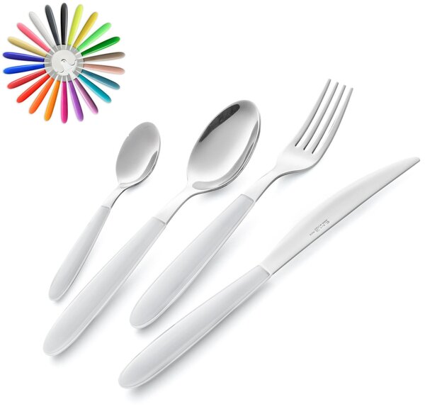 VERO EME 4 Piece Cutlery Set in 18.C Steel with Coloured ABS Handles