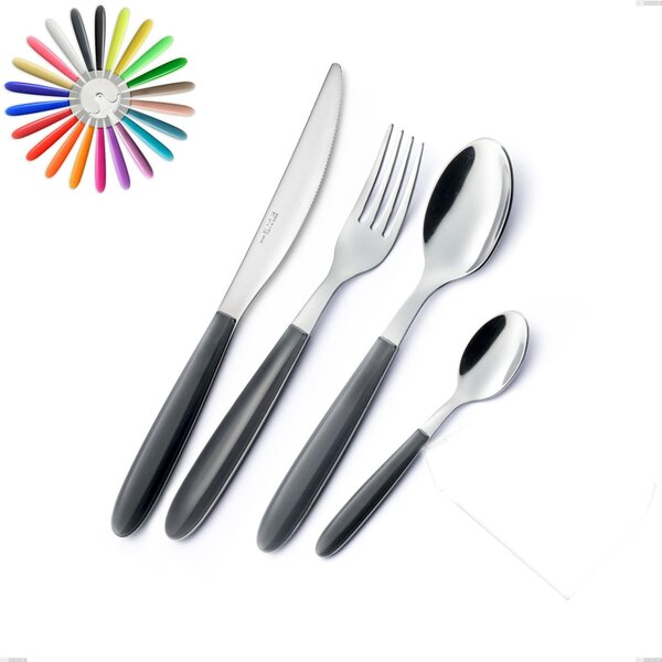 VERO 4-Piece Cutlery Set in 18.C Steel with Coloured ABS Handles