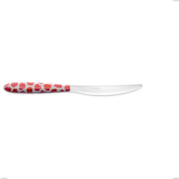 Vero poppy table knife, 18.0 nickel-free stainless steel, PBT handle with sublimated polished steel, length 225 mm