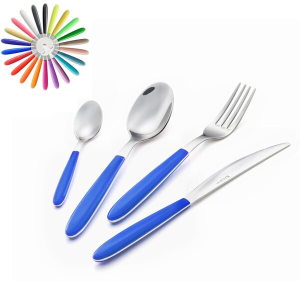 VERO 4 Piece Cutlery Set in 18.C Stainless Steel with Coloured ABS Handles