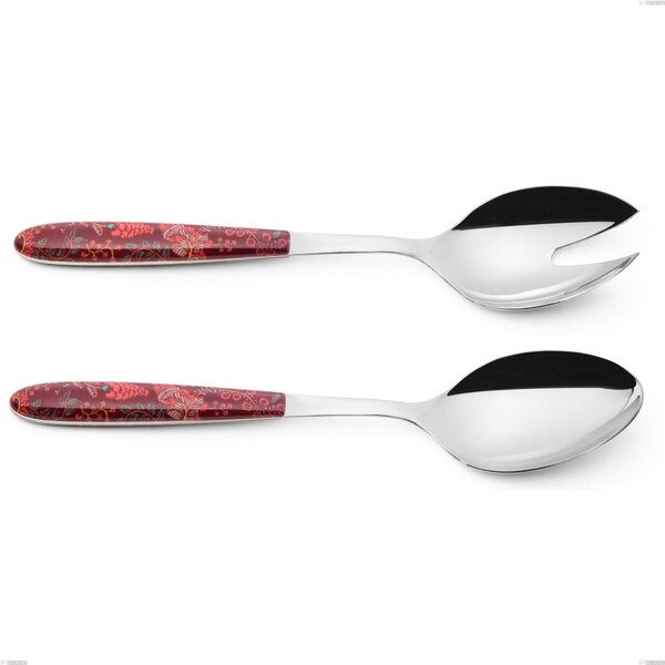 True Samarcanda Salad Cutlery, 18.0 Nickel-Free Steel, PBT Handle with Sublimated Polished Steel, Length 250 mm