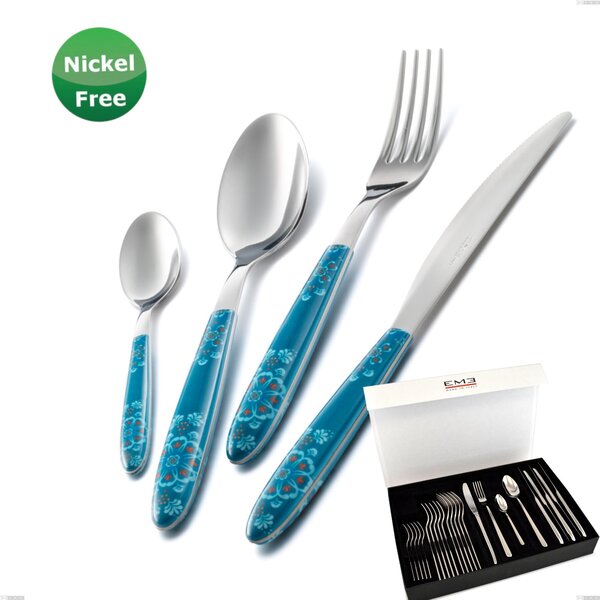 Vero Trinacria Verde 31 cutlery set 24 pieces in panoramic packaging with book closure, stainless steel 18/0