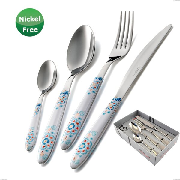 Vero Trinacria Bianco 19 16-piece Cutlery Set in Display Box, 18/0 Stainless Steel