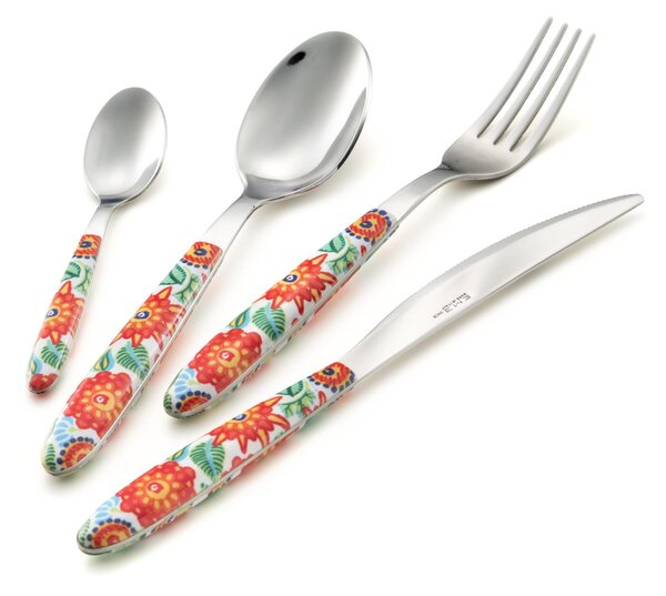Coloured Cutlery Set 4 Pieces VERO Tropical Red 1 Table Setting 18/C