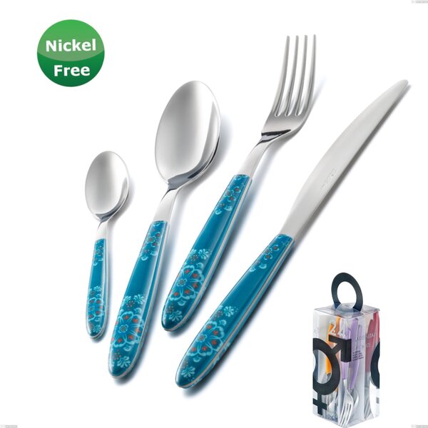 You&Me 24 Piece Cutlery Set Vero Trinacria Verde 31, Stainless Steel 18/0