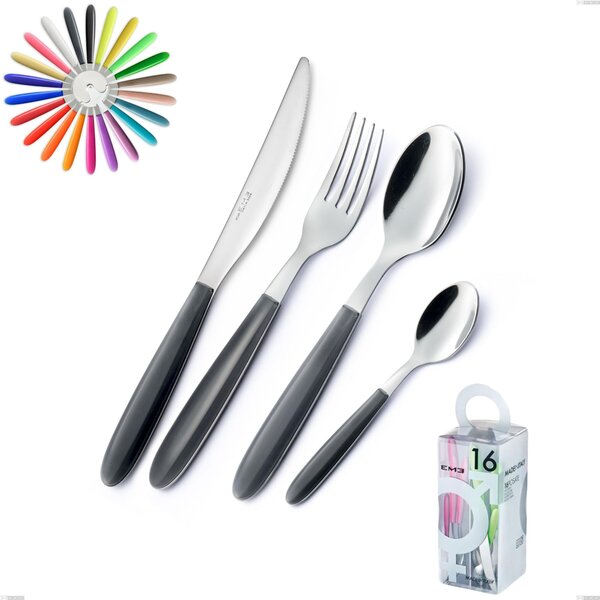 Vero 16 Pieces Cutlery Set, 18/0 AISI 430 Stainless Steel Nickel Free with ABS Acrylic Handles