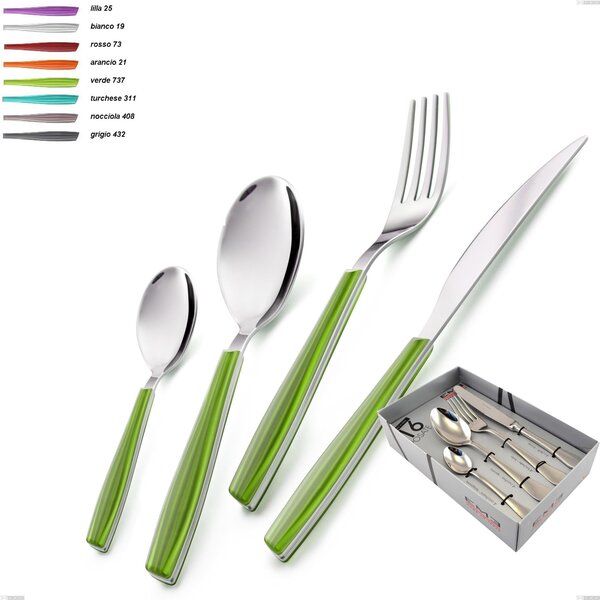 16-Piece Wave Cutlery Set in Display Case, 18/C (AISI430), 2 mm Thickness